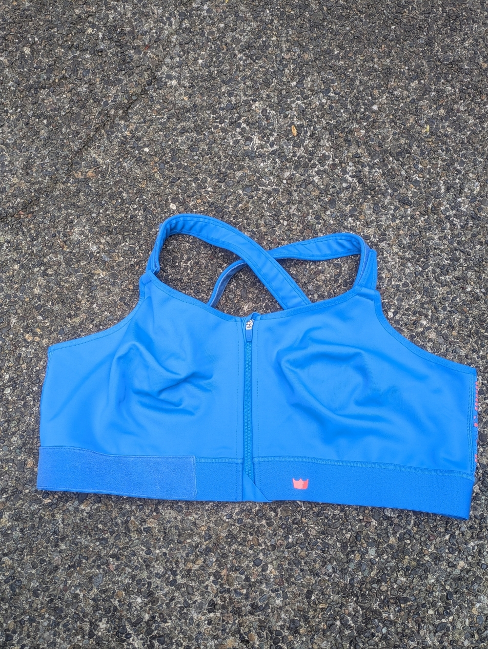 SHEFIT Blue Front-Zip Sports Bra. 6 Luxe